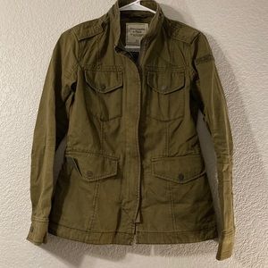 A&F Green Military-style Jacket